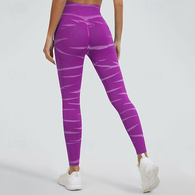 Women's Yoga Pants Yoga Leggings Elastic Waistband Tummy Control Butt Lift Yoga Gym Workout Pilates Pants Tie Dye Yellow Red Blue Fall Sports Activewear Stretchy Slim 2025 - $25.99 –P17