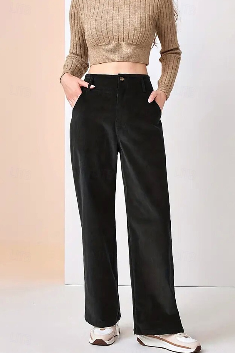 Per donna Pantaloni in cotone e lino Moda Lunghezza intera Naturale Semplice Tasca Comodo All'aperto Confortevole All'aperto Uscire Nero Blu Caffè Ciano Estate Vestibilità regolare del 2025 a $31.99 –P2