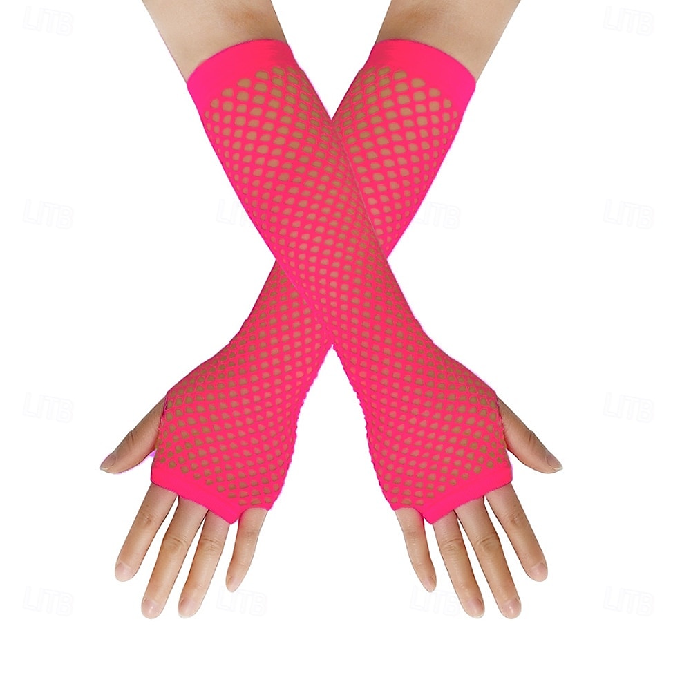 Dickes Netz Fischernetz elastische Handschuhe sexy lange Handschuhe Punk Halbfinger Nachtclub Party Etikette Handschuhe 2025 - $5.49 –P4