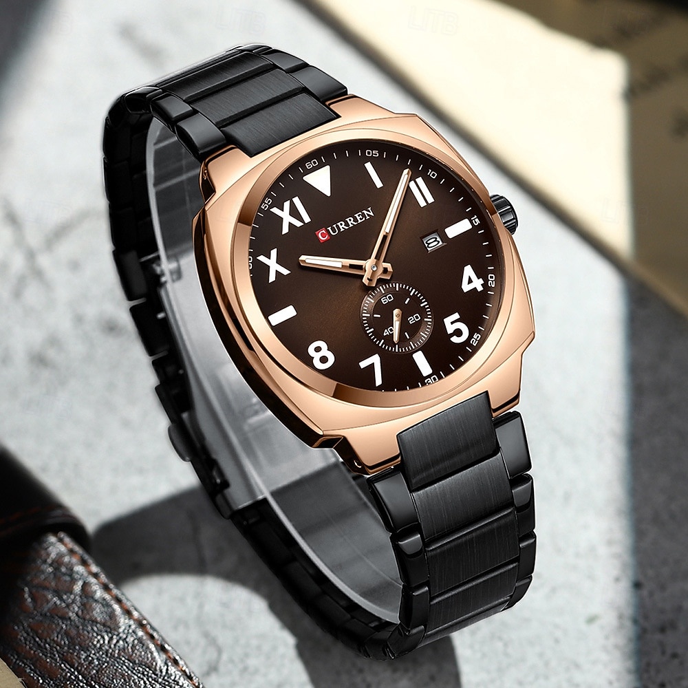 Orologio al quarzo CURREN da uomo grande quadrante di lusso orologio da polso business calendario luminoso impermeabile in acciaio inossidabile del 2025 a $19.99 –P6