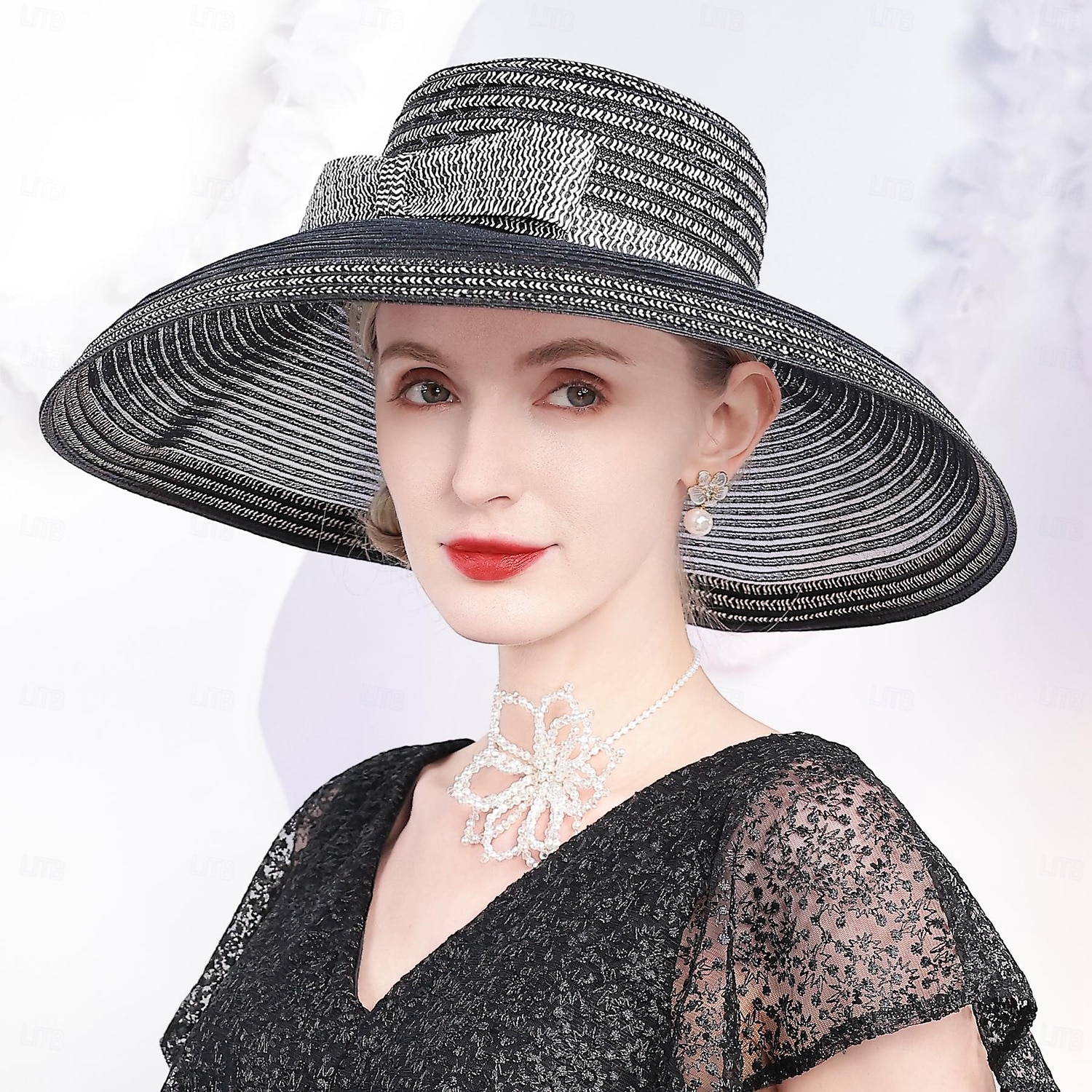 Cappello di tulle  intrecci Kentucky Derby  Cappelli  Copricapi con fiori 1pc Matrimonio  Occasione speciale  Copricapo casual abito per impressionare Abito per il giorno delle corse 2025 del 2025 a $60.99 –P10