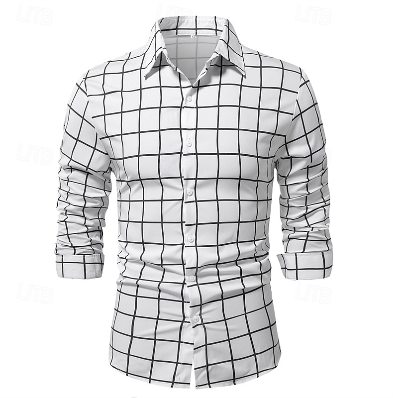 Herren Hemd Sommerhemd Freizeithemd Strandhemd Knopfhemd Schwarz Weiß Marineblau Beige Langarm Grafik Revers Urlaub Hawaiianisch Button-Down Bekleidung Polyester Mode Lässig Bequem 2025 - $23.99 –P6