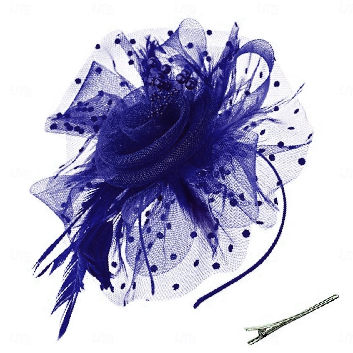 Tocados, sombrero de malla con flores para fiesta de té, tocado, velo, diadema para mujer, fiesta, boda 2025 - $38.99 –P5