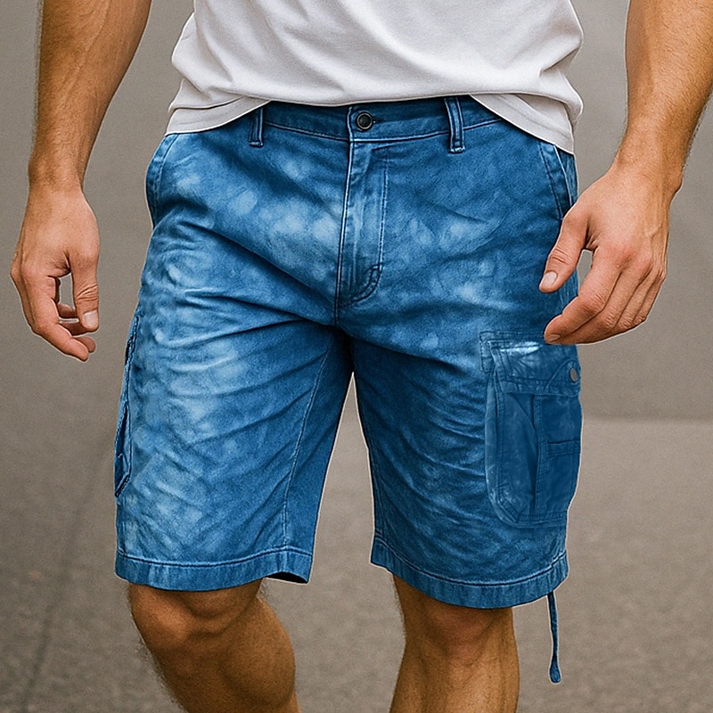 Men's Cargo Shorts Outdoor Shorts Camping Shorts Camo Shorts Hiking Shorts Multi Pocket Straight Leg Tie Dye Camouflage Moisture Wicking Wearable Knee Length Casual Daily Holiday Fashion Streetwear 2025 - $27.99 –P12