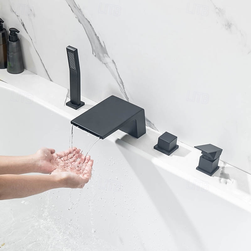 Kád csaptelep - Modern Kortárs Festett felületek Római kád Réz szelep Bath Shower Mixer Taps 2025 - $299.69 –P5
