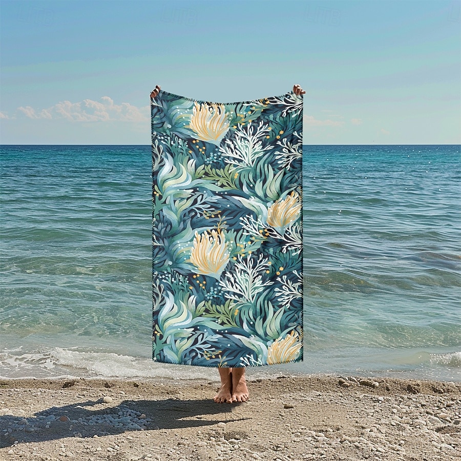 bedrucktes Strandtuch, leichte, schnelltrocknende, sandfreie Stranddecke, ideal für Reisen, den Pool und den Außenbereich 2025 - $10.99 –P13