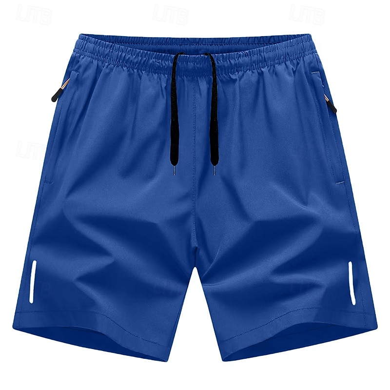Men's Shorts Summer Shorts Casual Shorts Pocket Drawstring Elastic Waist Plain Comfort Breathable Knee Length Outdoor Vacation Sport Casual Lake blue Black 2025 - $11.49 –P17