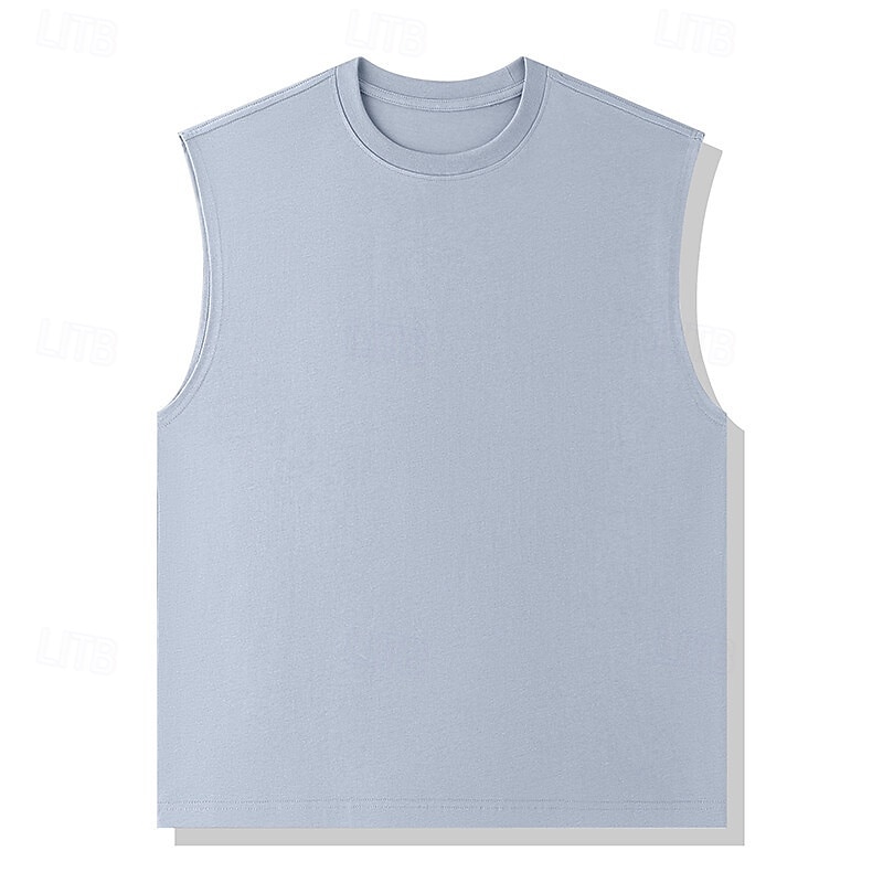 Bărbați Bluză Vest Top Sub Cămașă Cămașă fără mâneci Fără manșon Crewneck Vară Simplu Modă Designer Vacanță Stradă Ieșire Negru Alb Kaki Top tricou pentru bărbați 2025 - $12.49 –P1