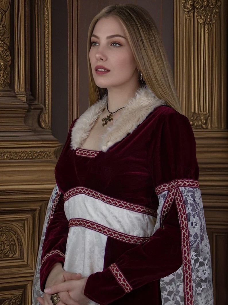 Medieval Renaissance Dress Viking Celtic Knight Women's Viking Royal Halloween Carnival Masquerade Performance LARP Ren Faire Adults' Dress 2025 - $169.99 –P7