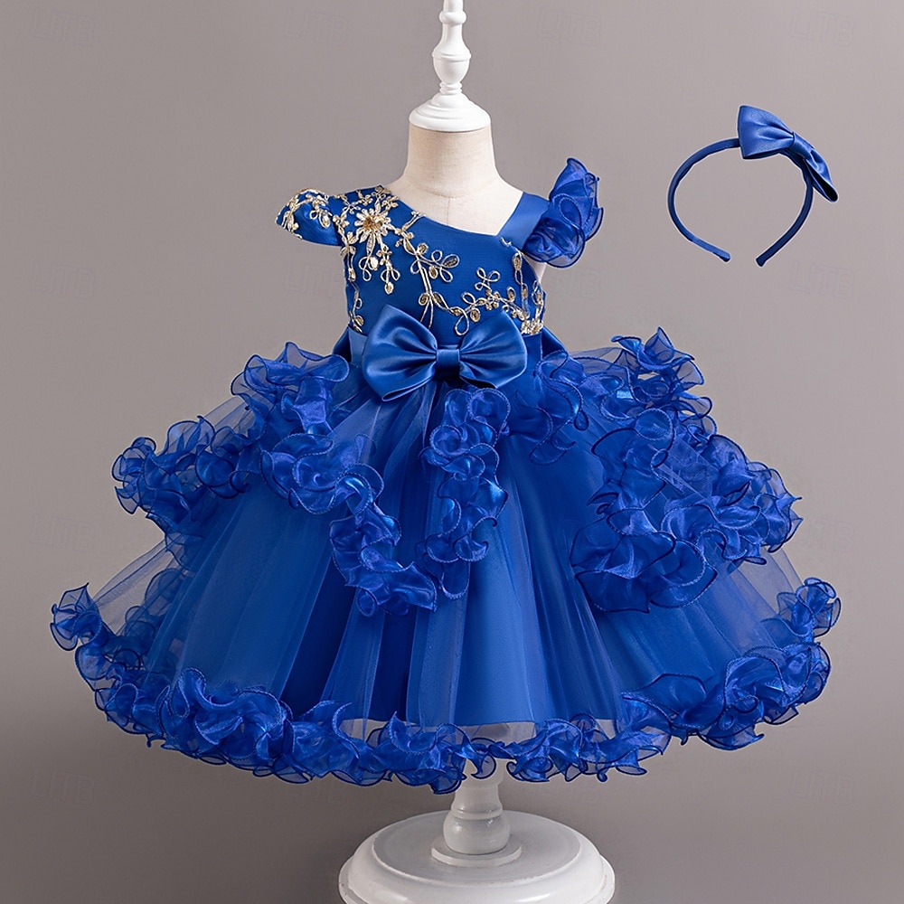 Kinder Mädchen Partykleid Einfarbig Ärmellos Leistung Besonderer Anlass Prinzessin Süß Polyester Partykleid Sommer Frühling Kinder Hellgrün Blau 2025 - $39.99 –P2