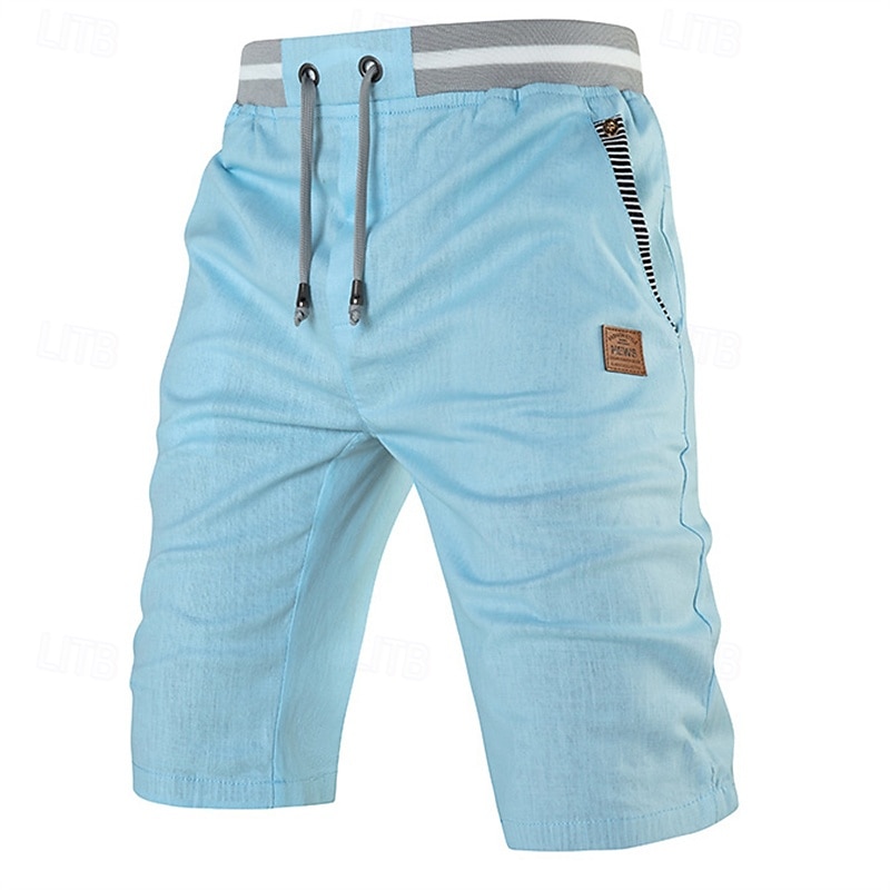 Homens Shorts sociais Burmuda Shorts Shorts de trabalho Bolsos Com Cordão Tecido Conforto Respirável Comprimento do joelho Ao ar livre O negócio Moda Casual Preto Azul de 2025 por $25.99 –P12