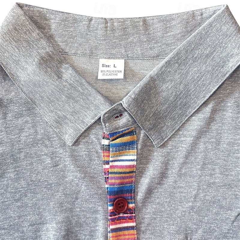Per uomo Camicia Camicia Estiva Camicia casual Camicia da Spiaggia Camicia con Bottoni Nero Bianco Kaki Grigio chiaro Grigio scuro Manica Corta A righe Bavero Vacanza Camicia hawaiana Tasca del 2025 a $24.99 –P13