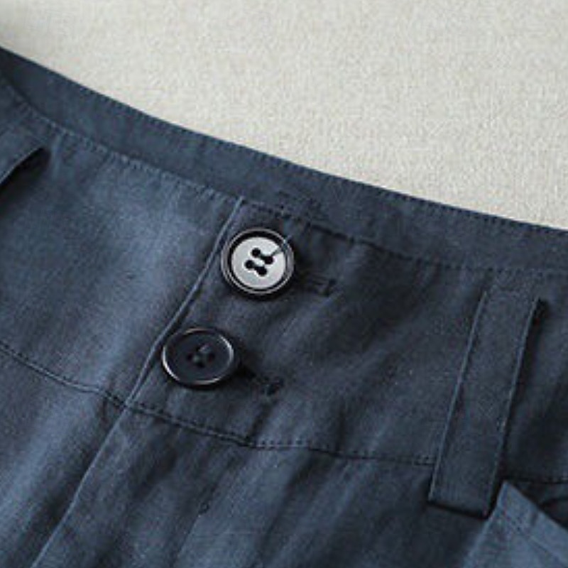 Per donna Pantaloncini in cotone e lino Pantaloni ispirati al lino Pantaloni in cotone e lino Streetwear Casual Lunghezza intera Naturale Semplice Tasca Fibbia Comodo Confortevole Streetwear Uscire del 2025 a $17.99 –P7