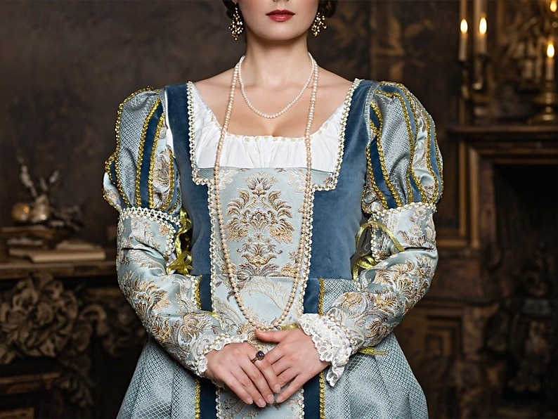 Mittelalterlich Renaissance Kleid Abschlussballkleider Abendkleid Wikinger Keltischer Ritter Kostüm Damen königlich Halloween Karneval Maskerade Leistung LARP Renaissance-Messe Erwachsene Kleid 2026 - $169.99 –P4