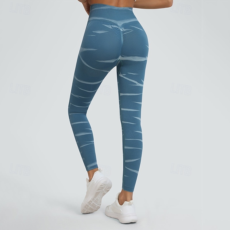 Women's Yoga Pants Yoga Leggings Elastic Waistband Tummy Control Butt Lift Yoga Gym Workout Pilates Pants Tie Dye Yellow Red Blue Fall Sports Activewear Stretchy Slim 2025 - $25.99 –P12