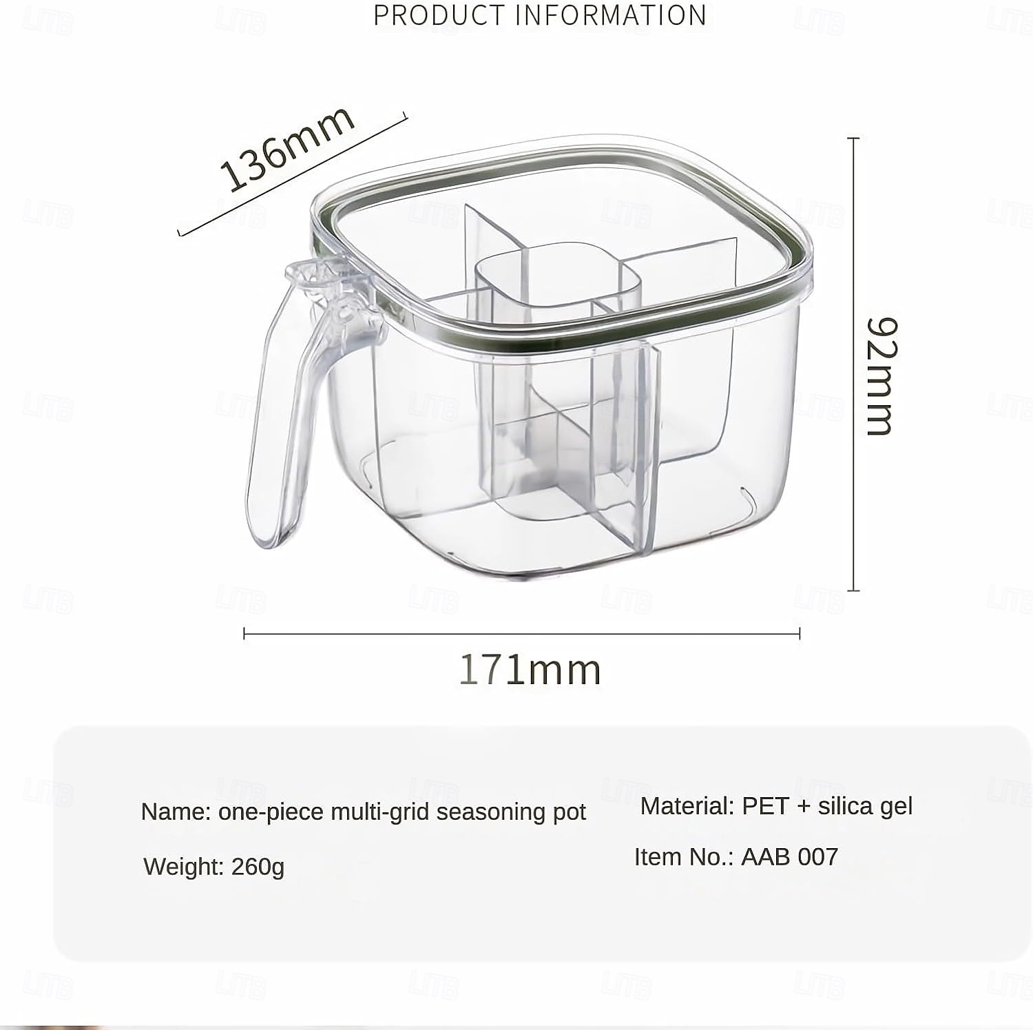 Conjunto de potes de condimentos com 2 compartimentos, caixa de temperos transparente com tampas e colheres, solução de armazenamento conveniente e organizada para sua cozinha de 2025 por $13.99 –P4
