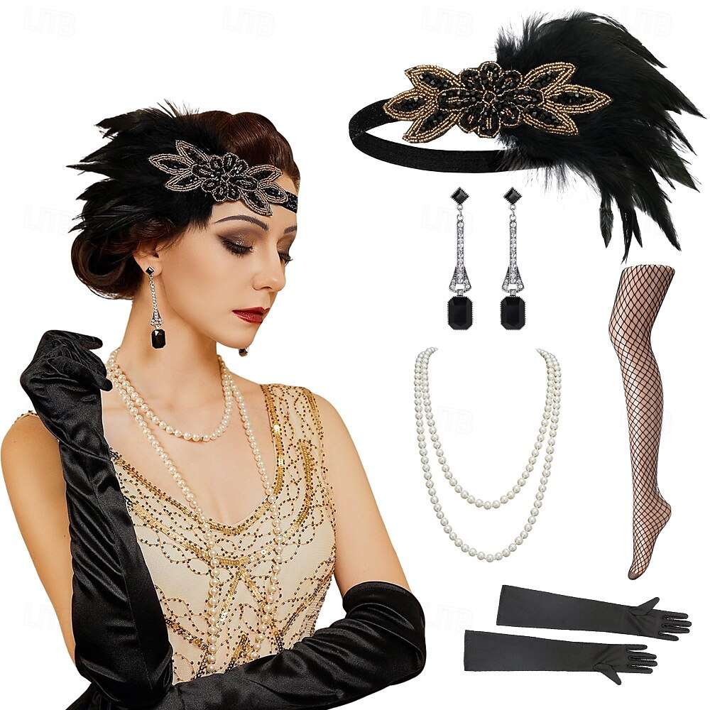 1920s The Great Gatsby Flapper Headband The Great Gatsby Feather Retro Sparkling Glitter Crystal / Rhinestone Women's Carnival Valentine's Day Masquerade Party Evening Wear Masquerade Festival Adults' 2025 - $21.99 –P1