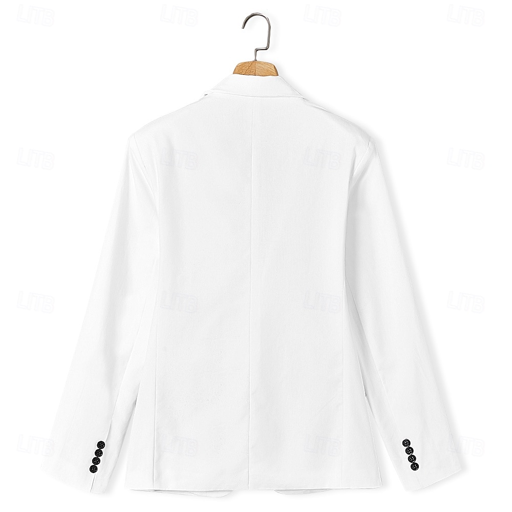 Costumes de mariage en lin pour hommes blanc bleu ciel été unis ajustement ajusté 3 pièces à simple boutonnage deux boutons de 2025 ? $139.99 –P2