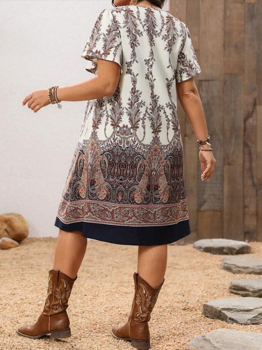 Women's Mini Dress Casual Dress Floral Dress Summer Dress Boho Dress Fashion Modern Daily Beach Weekend Regular Fit Floral Short Sleeve V Neck Black White Royal Blue Blue Summer 2025 - $17.99 –P11
