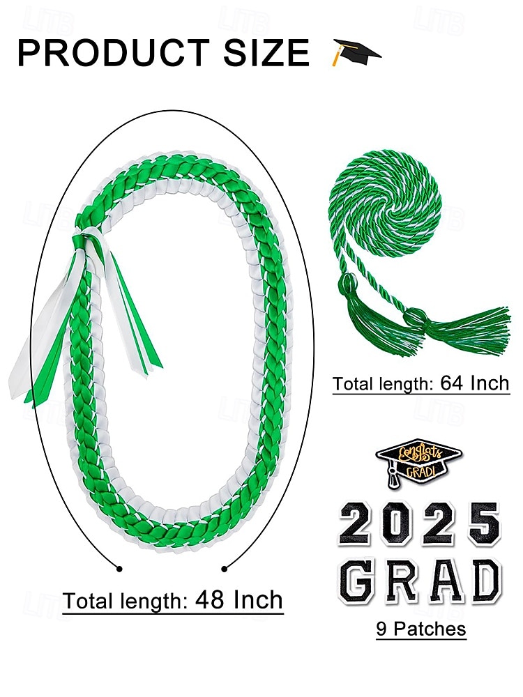 Class of 2025 Graduation Honor Cord 2-Piece Set – Braided purple, gold and black graduation cape with tassel and cap design for high school and college seniors 2025 - $14.99 –P10