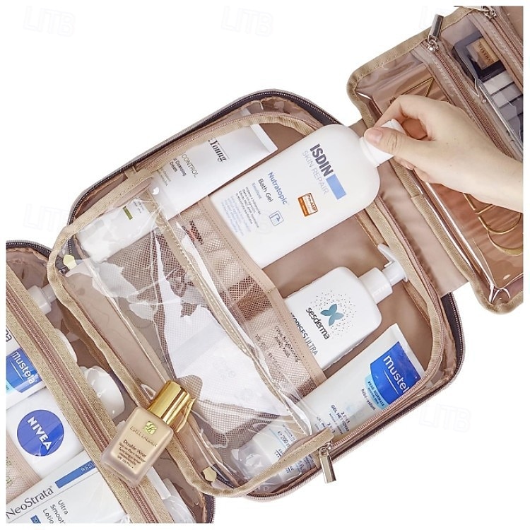 γυναικεία τσάντα περιποίησης ταξιδιού  & άνδρες, αδιάβροχη τσάντα μακιγιάζ με κρεμαστό γάντζο και πολλαπλές τσέπες, τσάντες καλλυντικών για γυναίκες, είδη πρώτης ανάγκης για ταξίδια, 2026 - $27.99 –P6