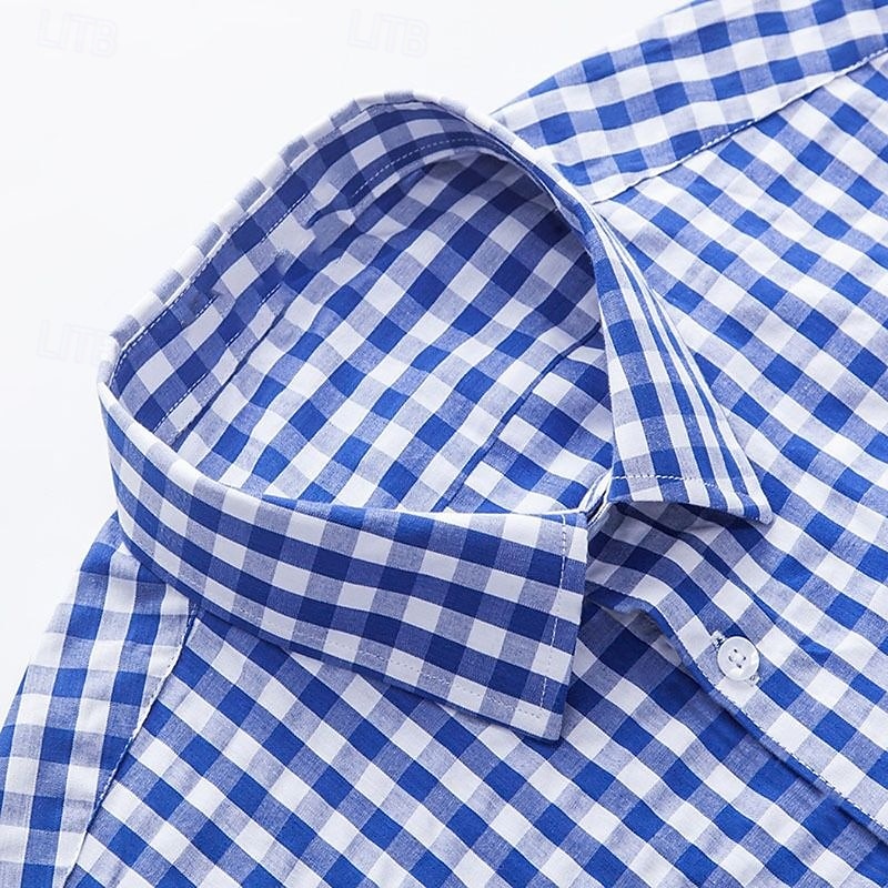 Herren Hemd Lässiges Hemd Knopfhemd Karierte Hemden Hellgrünkaffee Schwarz Rosa Rote Blau Langarm Plaid / Karomuster Kargen Urlaub Strasse Bedruckt Bekleidung Polyester Modisch Freizeit Hawaiihemd 2025 - $8.99 –P1