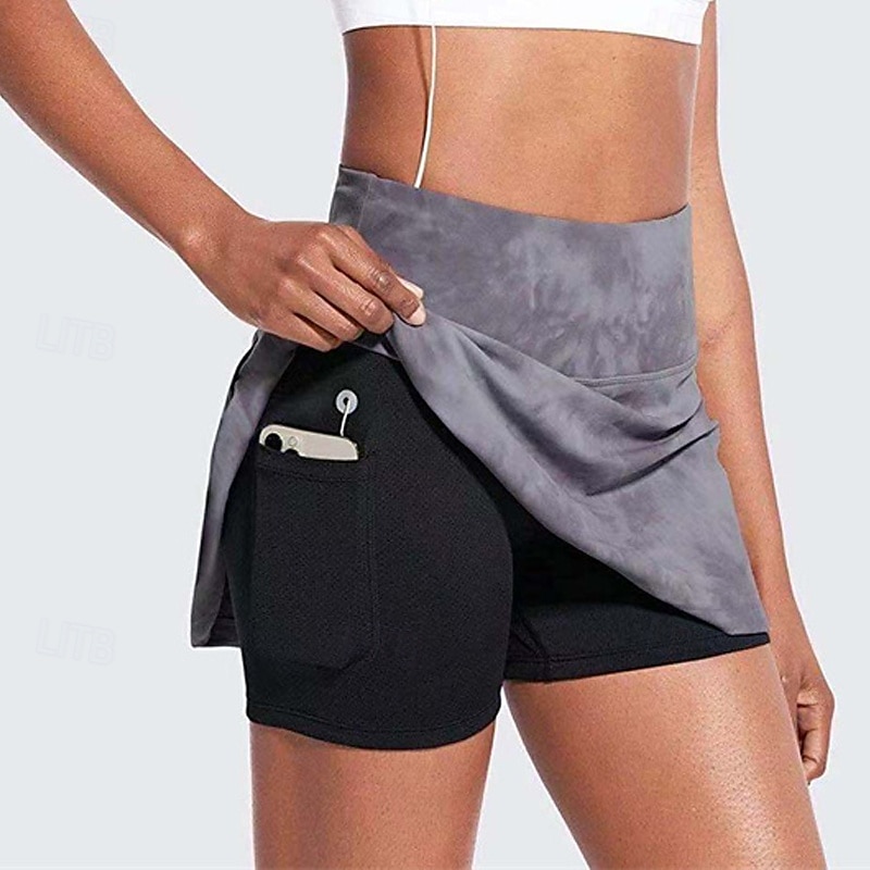 US Open Women's Tennis Skirts with Shorts Pleated Quick Dry Tennis Golf Badminton Tie Dye Skort Black Pink Blue Tennis Clothing 2025 - $18.99 –P7