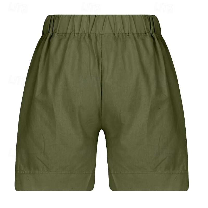 Per donna Pantaloncini in cotone e lino Shorts Pantaloni Eleganti Casual Corto Naturale Semplice Tasca Elastico in vita Comodo All'aperto Quotidiano Ferie Vinaccia Grigio Nero Bianco Estate del 2025 a $15.99 –P14