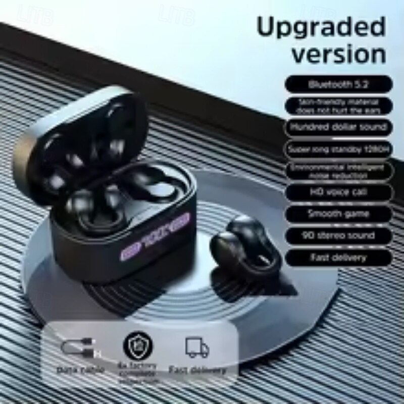x56 True Wireless Headphones TWS Earbuds, Ear Clip Bluetooth 5.3, Ergonomic, Long Battery, Charging Box, Ideal for Everyday Use, Travel, Office 2025 - $27.99 –P1