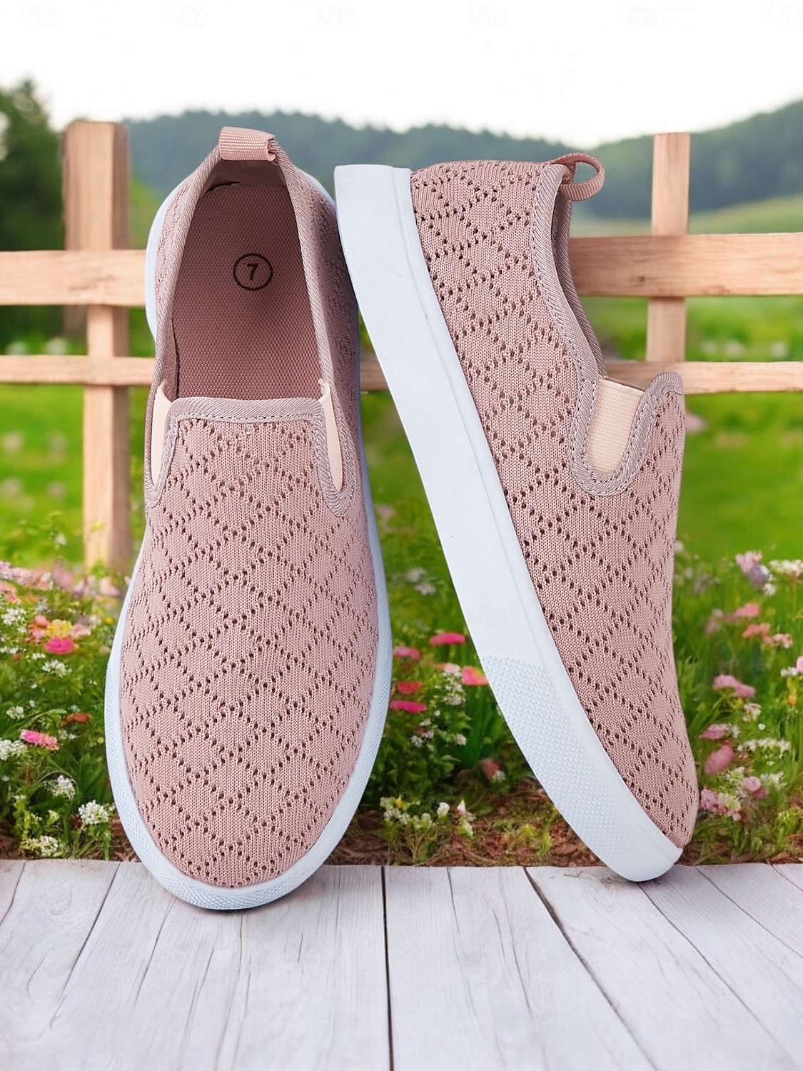 scarpe slip-on da donna in maglia – stile traspirante ed elegante per le donne durante i picnic primaverili, le passeggiate al parco e le commissioni quotidiane del 2025 a $26.99 –P6
