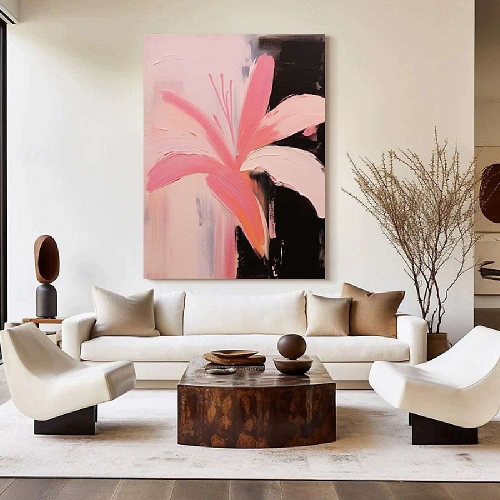Peinture à l'huile peinte à la main, fleurs sauvages, texture 3D faite à la main, peinture de fleurs en fleurs, toile de très grande taille, peintures de fleurs, peintures de flore, art mural, art de 2025 ? $83.99 –P4