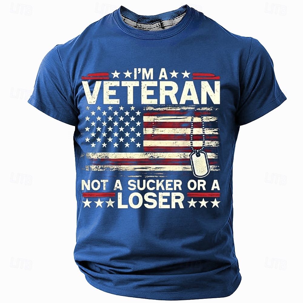 Patriotische T-Shirts für Männer Amerikanische US-Flagge Stars and Stripes T-Shirt Ärmelloses Top 3D-Druck Rundkragen T-Shirt Urlaub Casual Hawaiian Urlaub Weiß 1 Weiß Sommer Frühling 2025 - $17.99 –P1