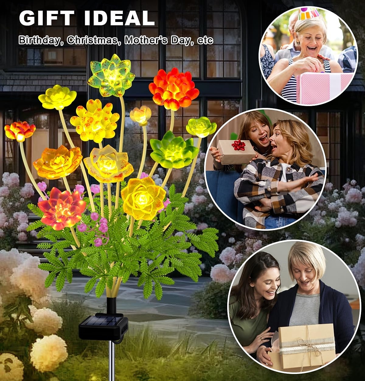 1 шт. уличная солнечная имитация суккулентного грунтового светильника, сад во дворе, газонная дорожка, ландшафтный светильник, декоративный светильник, подарок любителю садоводства 2026 - $10.99 –P4