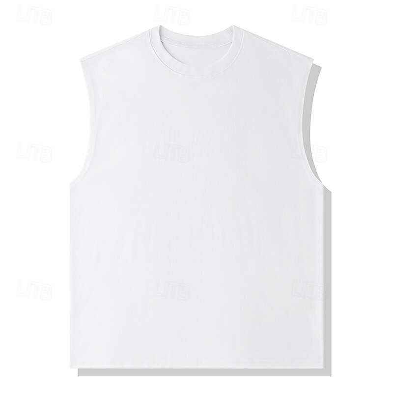 Bărbați Bluză Vest Top Sub Cămașă Cămașă fără mâneci Fără manșon Crewneck Vară Simplu Modă Designer Vacanță Stradă Ieșire Negru Alb Kaki Top tricou pentru bărbați 2025 - $12.49 –P2