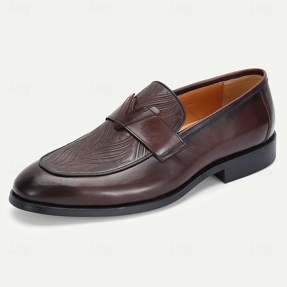 Men's Dark Brown Leather Penny Loafers – Classic Kentucky Derby Shoes for Race Day and Garden Party Outfits 2025 - $109.99 –P2