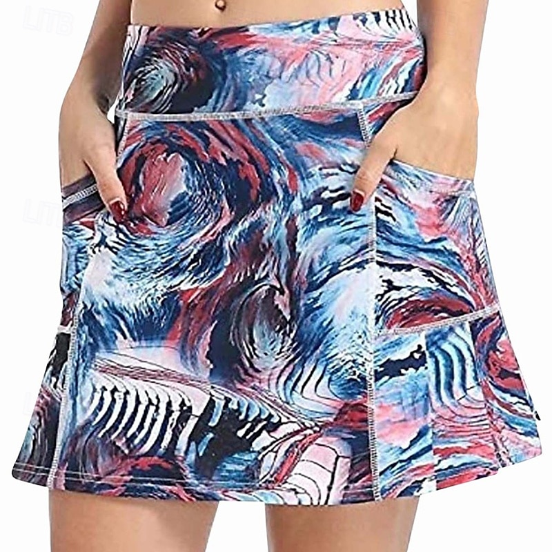 US Open Women's Tennis Skirts with Shorts Print Quick Dry Tennis Golf Badminton Skort Pink Red Blue Tennis Clothing 2025 - $17.99 –P1