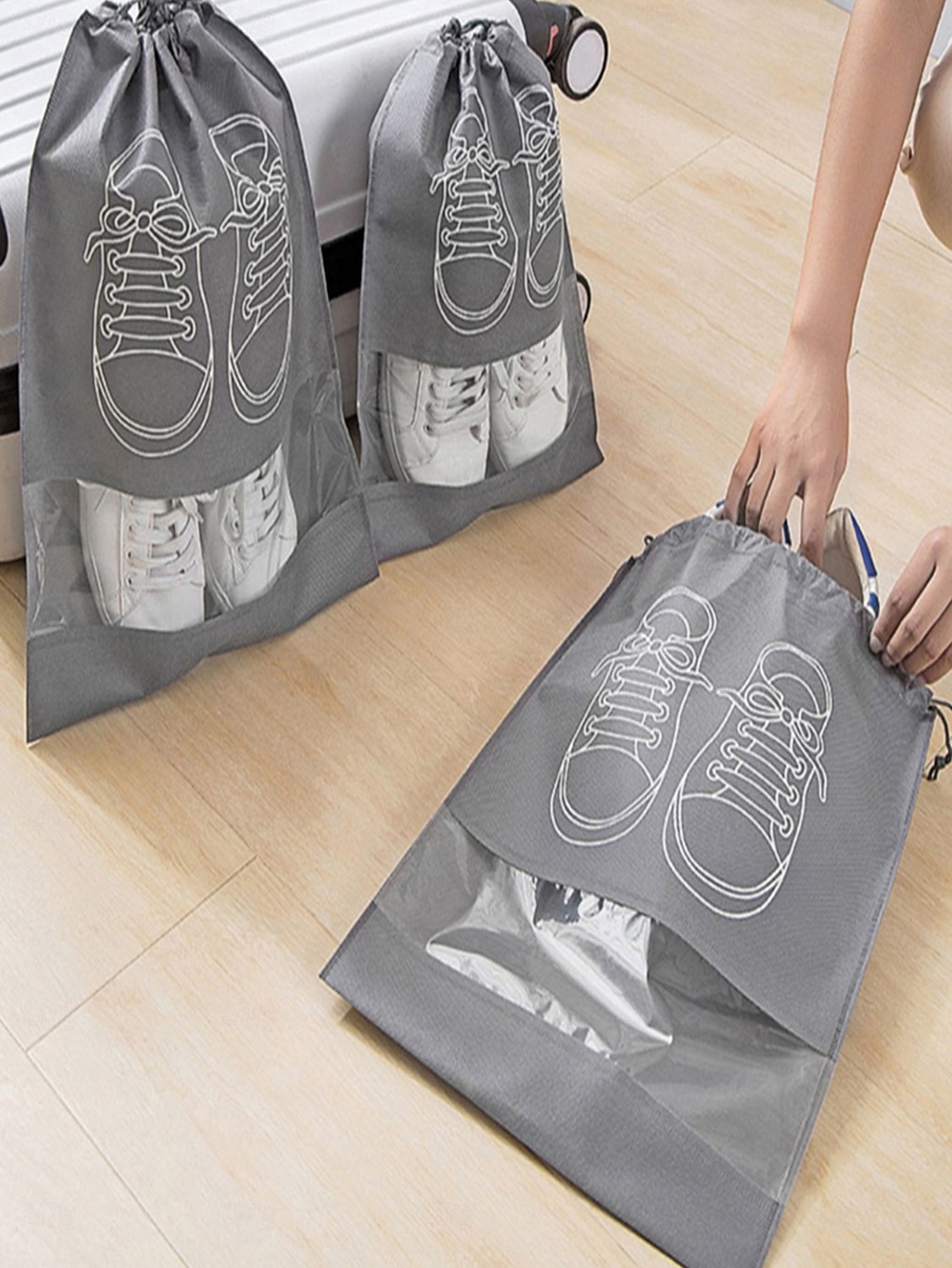 5/10 peças de bolsas para sapatos de viagem, organizador transparente à prova d'água e poeira para armazenamento de sapatos para bagagem, bolsa portátil para sapatos para viagens de negócios e férias de 2026 por $9.99 –P8