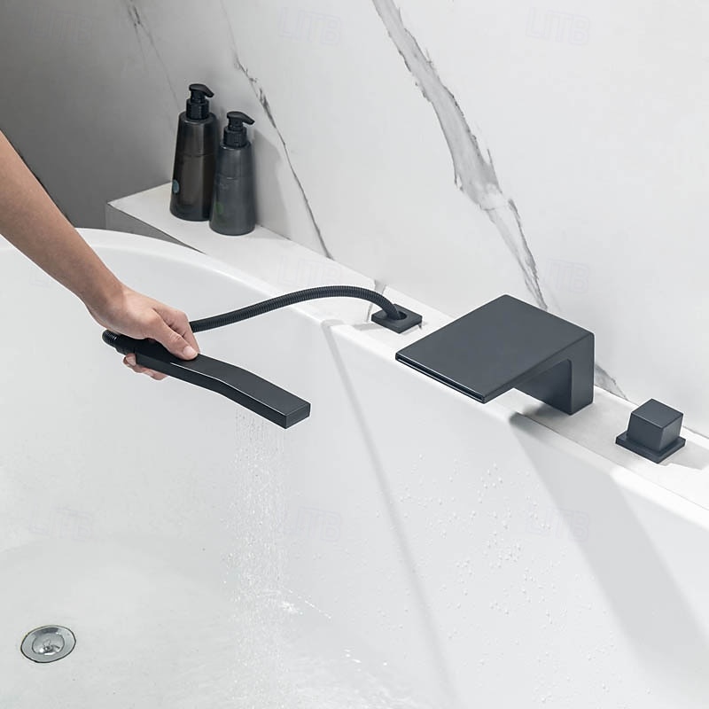 Kád csaptelep - Modern Kortárs Festett felületek Római kád Réz szelep Bath Shower Mixer Taps 2025 - $299.69 –P8