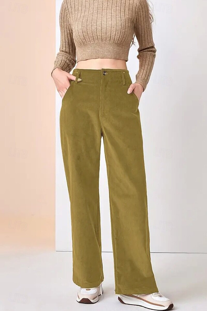 Per donna Pantaloni in cotone e lino Moda Lunghezza intera Naturale Semplice Tasca Comodo All'aperto Confortevole All'aperto Uscire Nero Blu Caffè Ciano Estate Vestibilità regolare del 2025 a $31.99 –P6