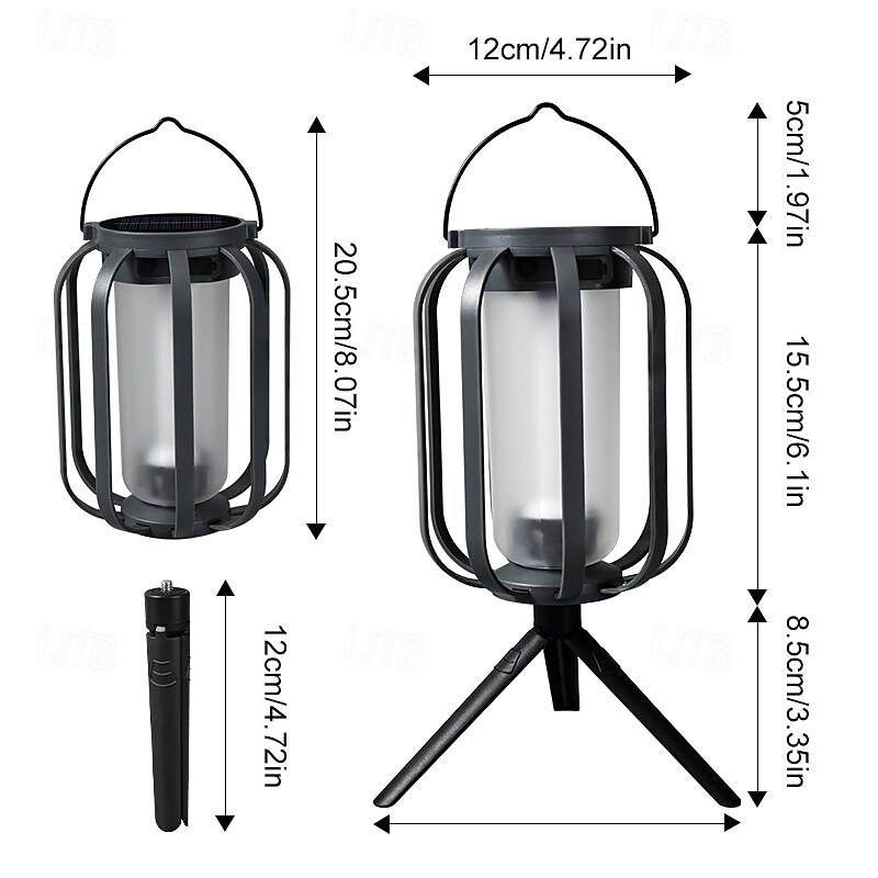 solar lanterner camping lys med stativ flimrende flamme 4 farger gradient usb oppladbar utendørs ipx4 vanntett skrivebordslampe for camping gårdsplass landskap festival dekorasjoner 1 stk 2025 - $30.99 –P1