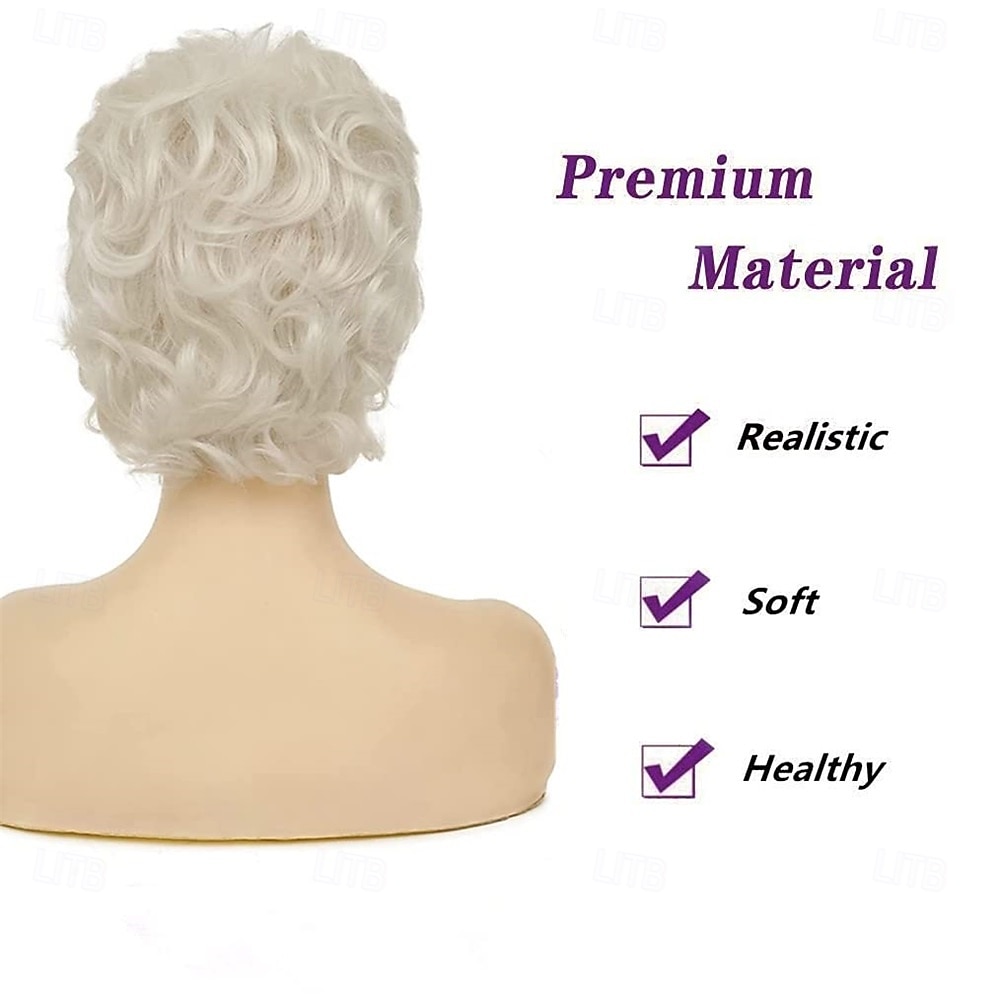 Short Blonde Wigs for Women Short Pixie Cut Curly Hair Wig Fluffy Natural Looking Synthetic Hair Daily Wigs 2026 - SGD S$33.58 –P11