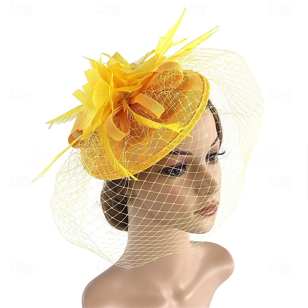 Headdress Feathers Fedora Hat Wedding Evening Party Tea Party Horse Race Cocktail Vintage Cute With Feather Headpiece Headwear 2026 - $28.99 –P4