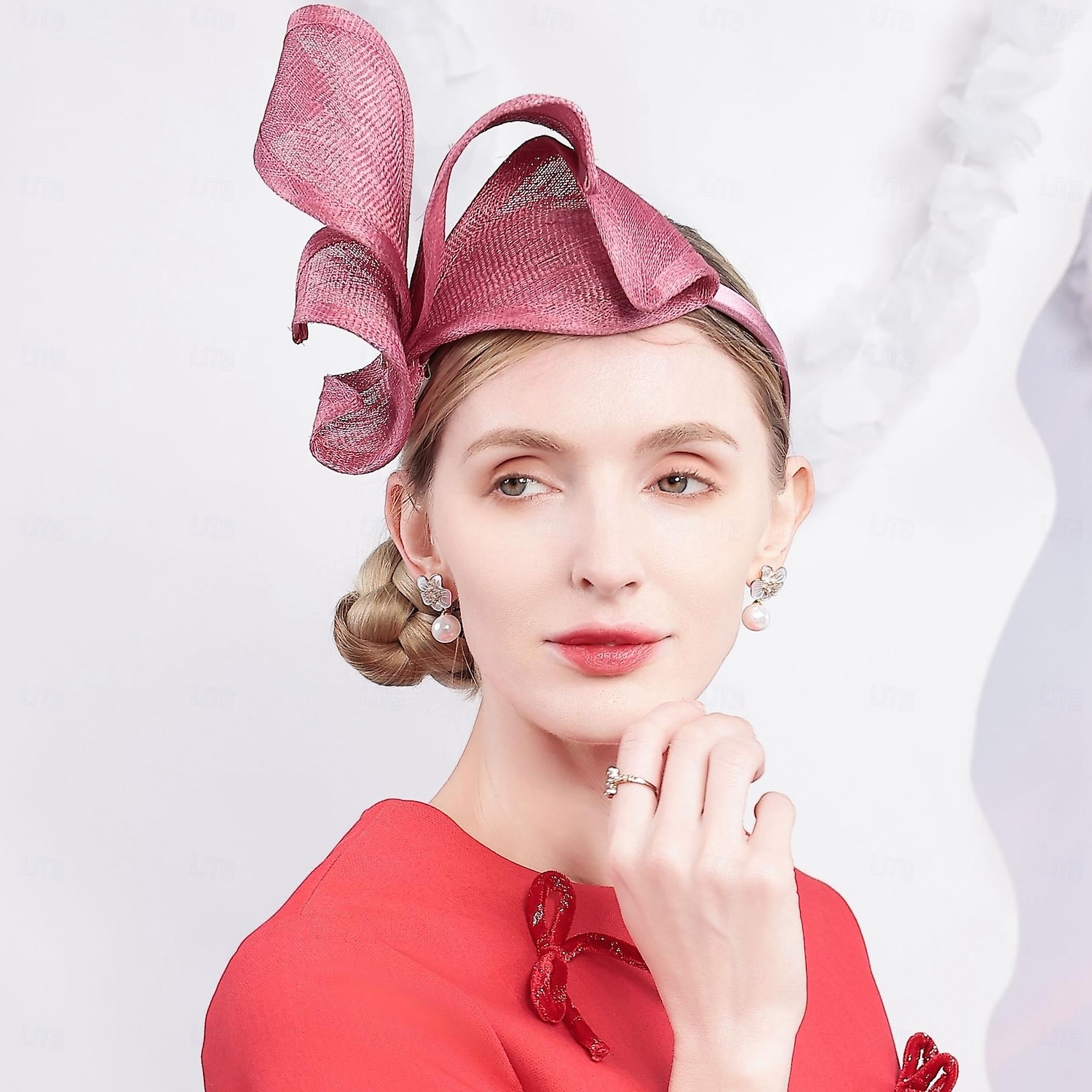 hatter sinamay tallerken lue topp lue slør lue bryllup teselskap elegant bryllup med ren farge hodeplagg hodeplagg 2025 - $40.99 –P10