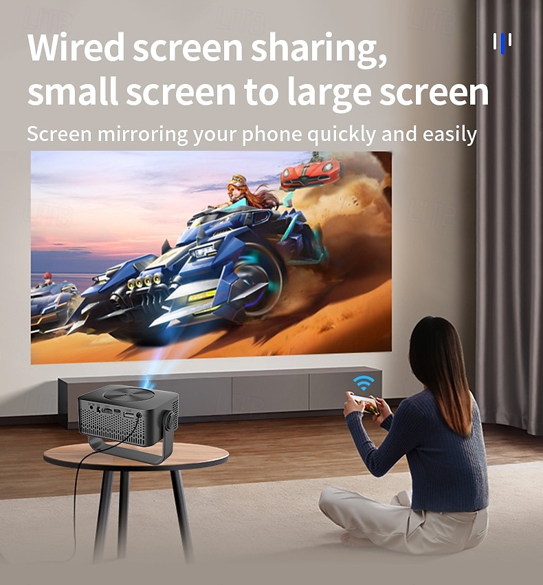 draagbare projector native 1080p 4k autofocus en keystone-correctie 360 graden verstelbare standaard afneembaar draagbaar 2025 - $159.99 –P7