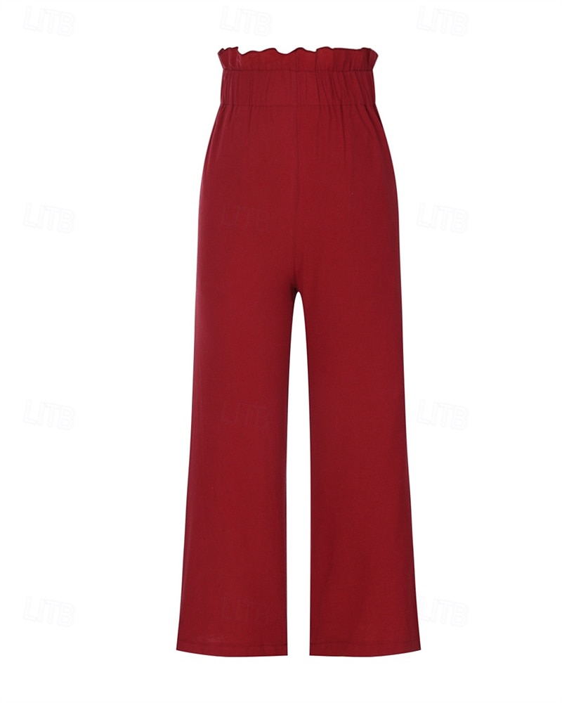 Per donna Culotte Gamba Larga Pantaloni in cotone e lino Pantaloni Eleganti Moda Streetwear Lunghezza intera Naturale Semplice Elastico in vita Comodo All'aperto Confortevole Streetwear Uscire Bianco del 2025 a $28.99 –P14