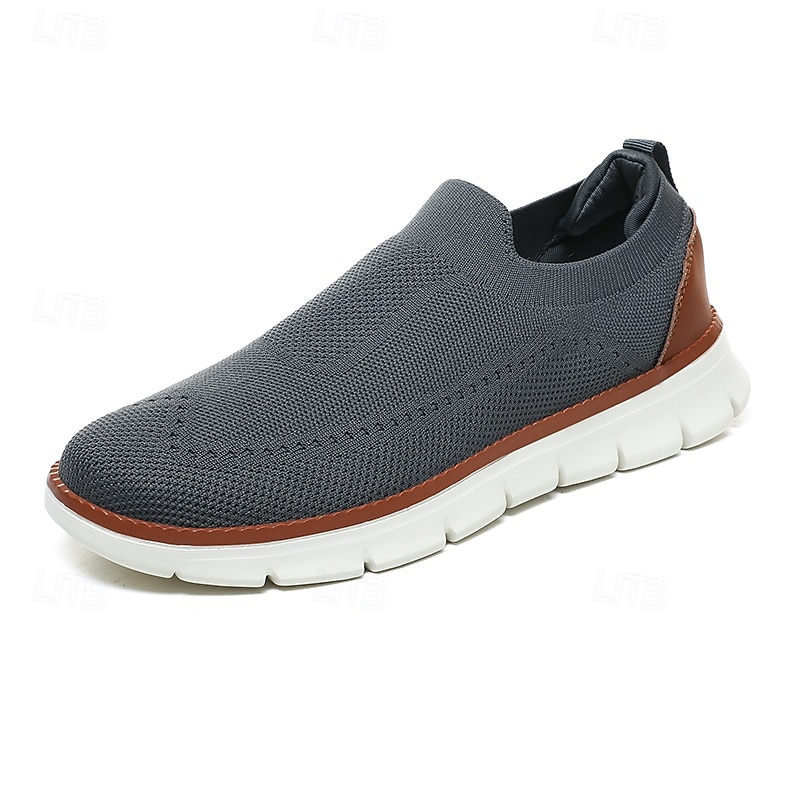 Baskets en tricot à enfiler pour homme – Chaussures de marche décontractées, légères et respirantes, idéales pour les voyages d'été et le quotidien de 2025 ? $34.99 –P2