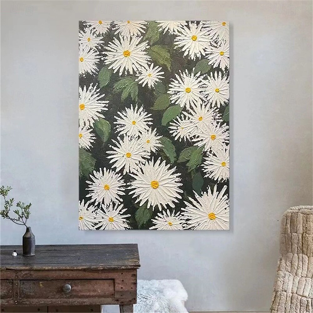 großes Blumenlandschafts-Ölgemälde auf Leinwand, handgemaltes Pastell-Blumengemälde, Frühlingsblumen-Landschaftsgemälde, großes Wandbild, Blumengemälde für Wohnzimmer, Büro, Wanddekoration 2025 - $88.99 –P4