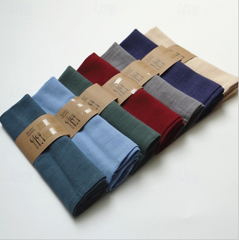 Cotton And Linen Napkins, Cloth For Wine Glasses, Kitchen Towels, Placemats, Kitchen Food Background Cloth 2025 - $4.99 –P1