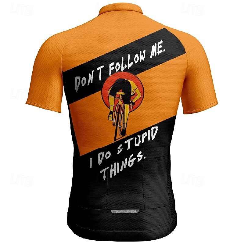 Herre Sykkeltrøyer Kortermet Sykkel T-skjorte Jersey med 3 baklommer Fjellsykling Pustende Hurtigtørkende Anatomisk design Vidje Rød Mørkegrå Oransje Grafisk sport Klær 2025 - $25.99 –P14