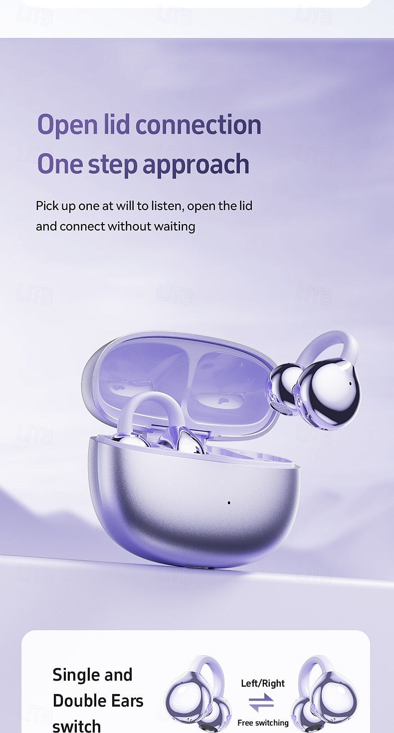 Fones de ouvido verdadeiramente sem fio M108 fones TWS com clipe de orelha Bluetooth 5.3 design ergonômico som estéreo surround para fitness academia e treino de 2025 por $39.99 –P11
